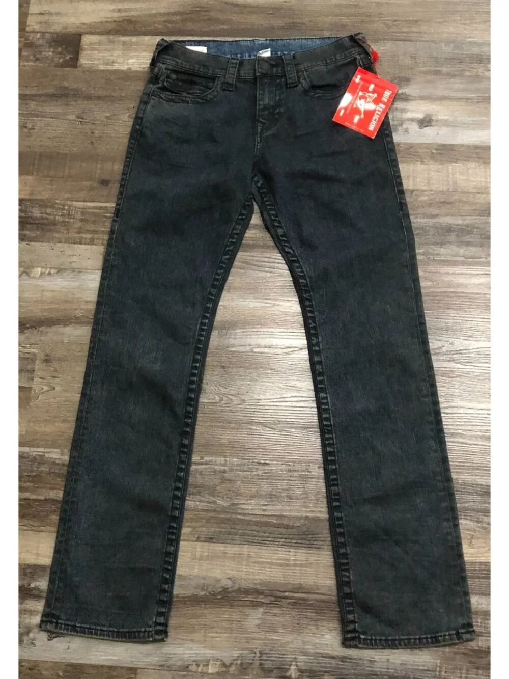 True Religion Mens 30x34 Ricky Relaxed Straight Fit Dark Wash Jeans New w $140 T